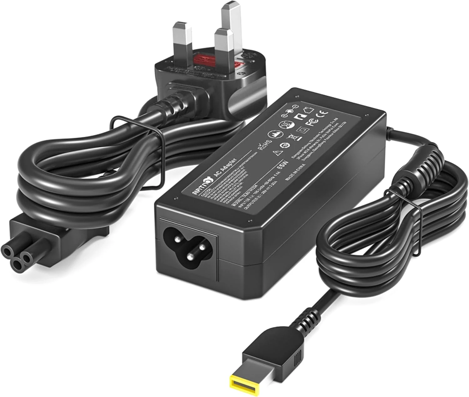 Lenovo USB Laptop Replacement AC Adapter Charger - 20V, 3.25A --Black