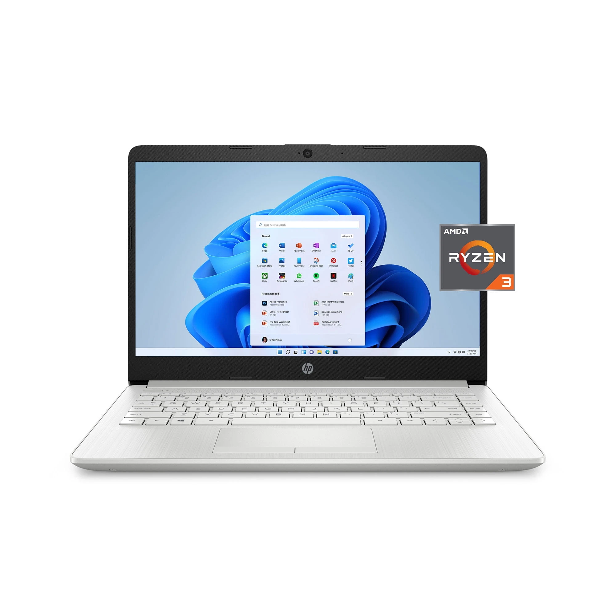 HP 14" FHD, AMD Ryzen 3-3250U, 4GB RAM, 1TB HDD, Silver, Windows 10, 14-dk1035wm