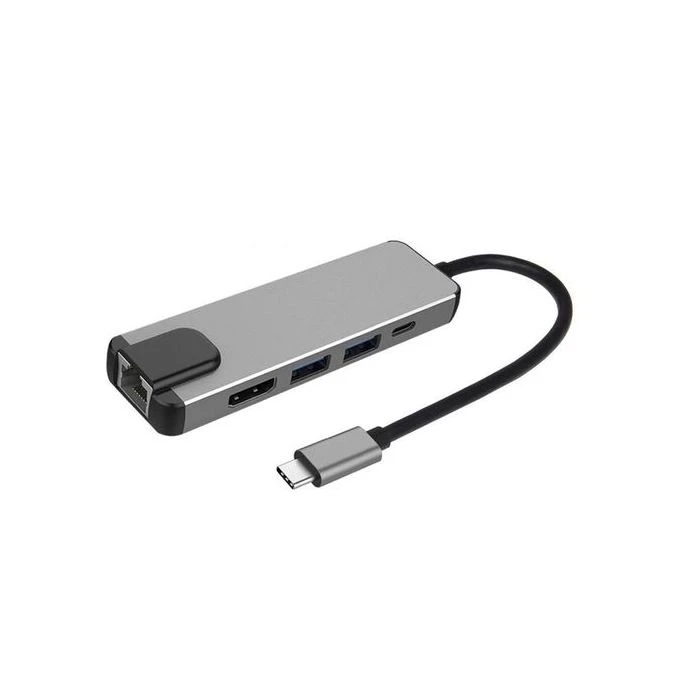5-In-1 Type- C USB 3.0 Adapter – Grey