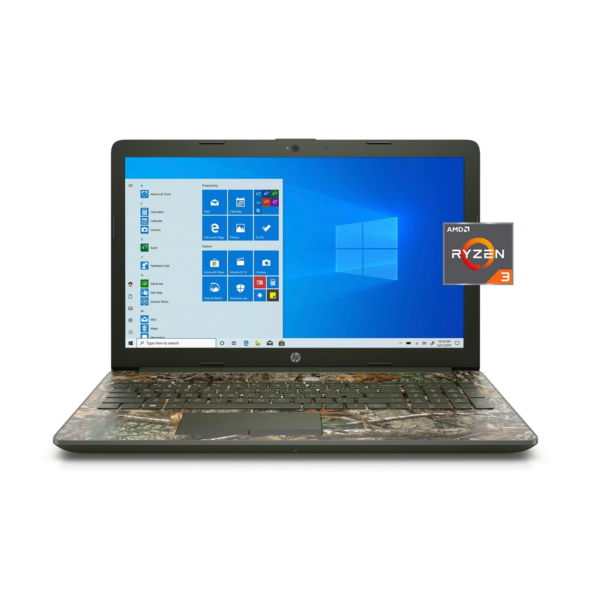 HP 15-DB1047 15.6" 8GB 256GB SSD AMD Ryzen™ 3 2200U 2.6GHz Win10H, Realtree Camo